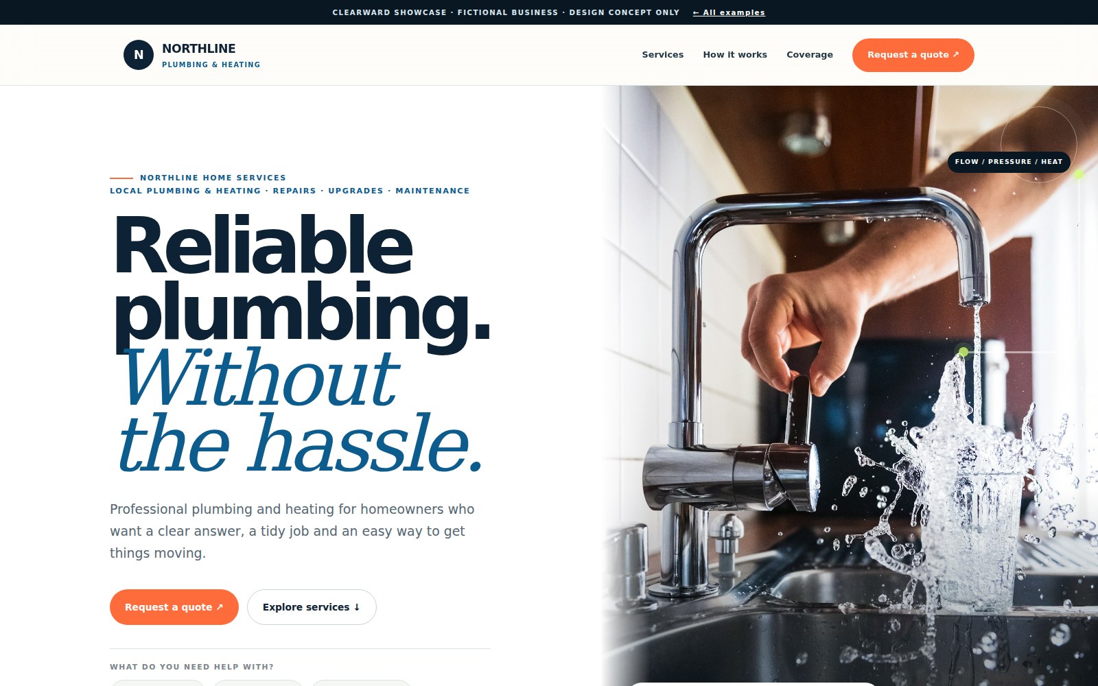 Northline plumbing website demonstration